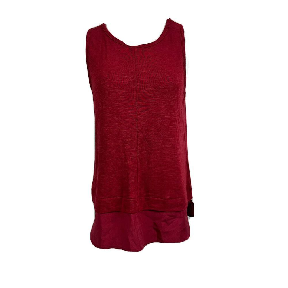 J.Crew women's layered tank top sleeveless red blouse size m